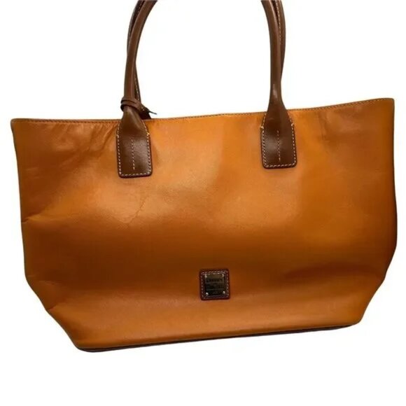 Dooney & Bourke Tote Bag Womens Orange Leather Double...
